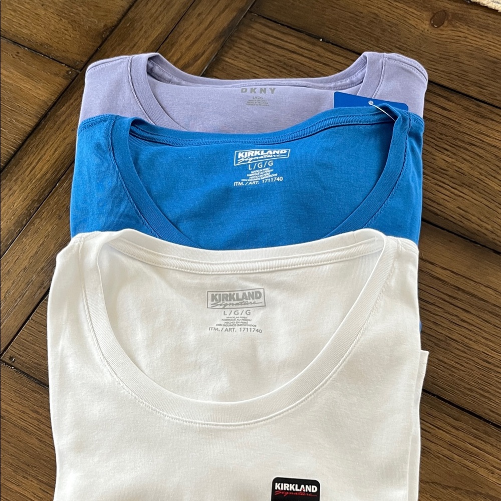 Kirkland Signature Short Sleeve Tees Blue and White